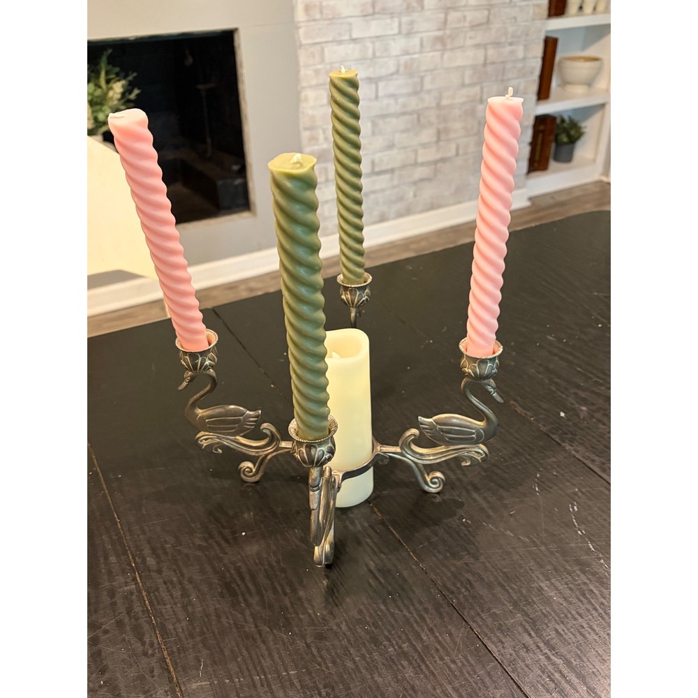 Hollywood Regency style "Elegance" swan centerpiece candelabra Hong Kong